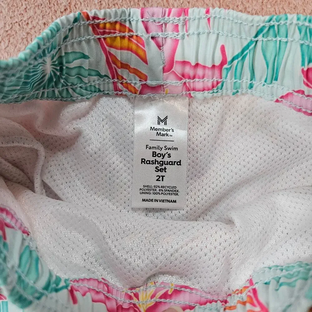 Member's Mark Family Swim Boy's Floral Rashguard Set Size 2T